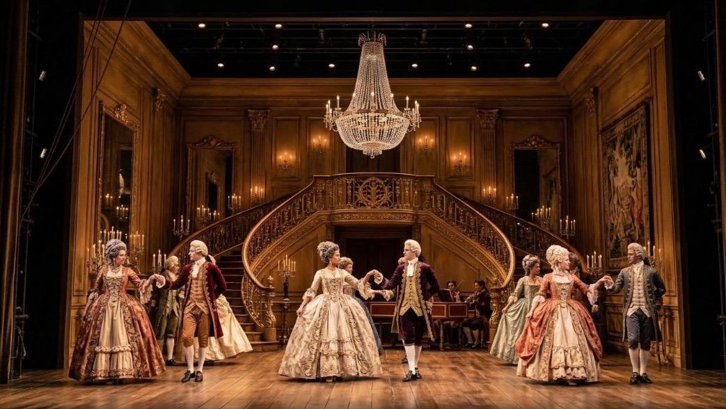 Grand colonial ballroom scene