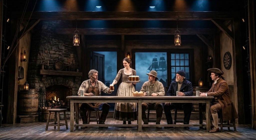 Tavern scene with cast